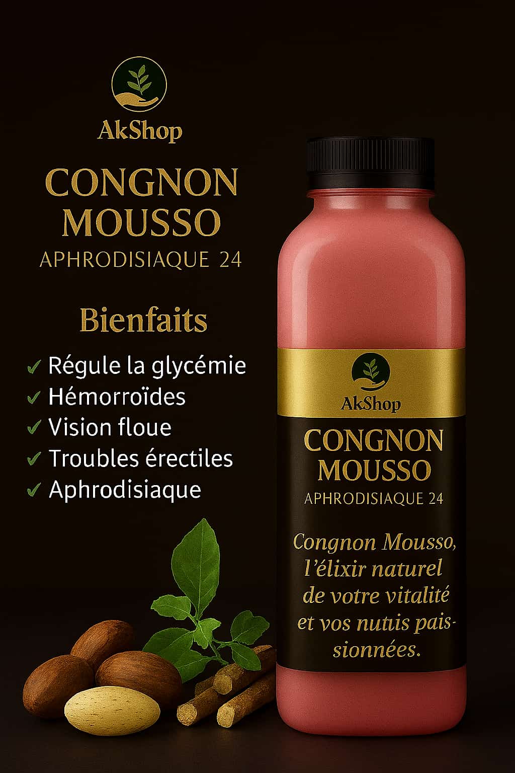 Congnon Mousso Faiblesse Sexuelle Aphrodisiaque Ejaculation précose 100% Bio