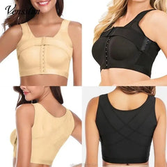 Soutien-gorge post-opératoire avec fermeture frontale pour femme, ration de posture, spoeur de corps, vêtements protubérants de compression push-up avec crochets akshop bio