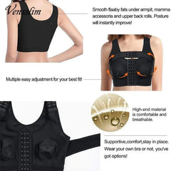 Soutien-gorge post-opératoire avec fermeture frontale pour femme, ration de posture, spoeur de corps, vêtements protubérants de compression push-up avec crochets akshop bio